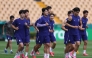 Republic of Korea players during a training session ahead of the match against South Africa. PIC: (AFP)