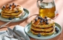 Blueberry Cornmeal Pancakes. (Tom McCorkle/For The Washington Post; food styling by Gina Nistico)