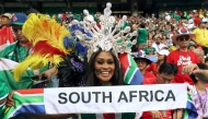 A South African fan cheers for her team during the 2026 World Cup Group A football match in Guadalupe, Mexico, on June 24, 2026. (Photo by Julio Cesar Aguilar / AFP)
