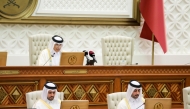 Speaker of the Shura Council H E Hassan bin Abdullah Al Ghanim attending a regular weekly session of Shura Council held yesterday in the Tamim bin Hamad Hall at the Council’s headquarters.