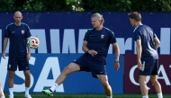 Norway’s Erling Haaland takes part in a training session. (AFP)