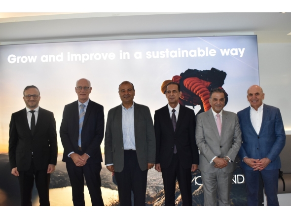Board Member of QC, Chairman of the Food Security and Environment Committee, and Chairman of the Technology and Innovation Committee Mohamed bin Ahmed Al Obaidly with other officials during the meetings.
