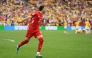 Ruben Vargas #17 of Switzerland celebrates after scoring the fifth and winning penalty in a penalty shootout during the FIFA World Cup 2026 Round of 16 match between Switzerland and Colombia at BC Place Vancouver on July 07, 2026 in Vancouver, British Columbia, Canada. (Photo by David Ramos / GETTY IMAGES NORTH AMERICA / Getty Images via AFP)