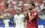 Portugal’s Bruno Fernandes reacts during the match against Spain. 
