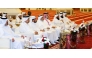 Minister of Awqaf and Islamic Affairs H E Ghanem bin Shaheen bin Ghanem Al Ghanim with other officials during the event.