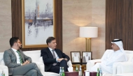 QC Board member Mohamed bin Ahmed Al Obaidly with Vice President for International Relations Mohamad Mourad and Director and Head of the International Office Rafael Solimeo. 