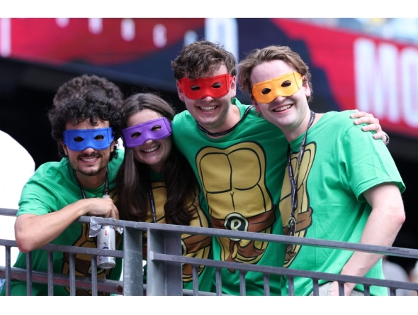 France fans pose for photos before the FIFA World Cup 2026 Quarter Final match between France and Morocco at Boston Stadium on July 09, 2026 in Foxborough, Massachusetts. Kevin C. Cox/Getty Images/AFP 