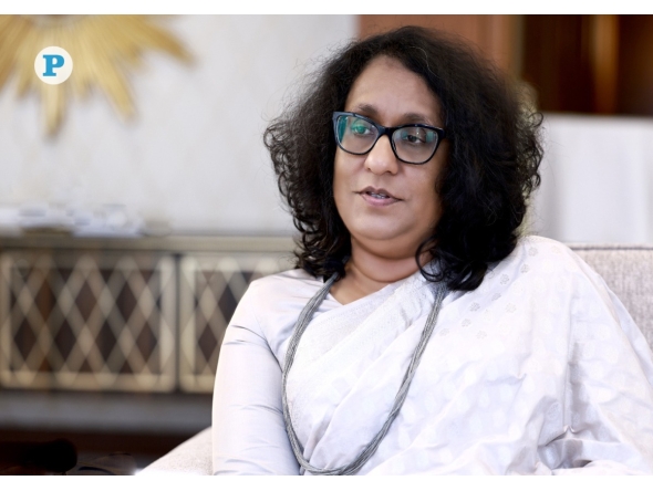 Sri Lankan Prime Minister H E Dr. Harini Amarasuriya during an exclusive interview with The Peninsula, yesterday. Pictures: Rajan Vadakkemuriyil / The Peninsula