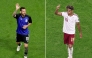 (Combo) This combination of file photos created on July 18, 2026, shows Argentina's forward #10 Lionel Messi in Atlanta on July 15, 2026 (L); and Spain's forward #19 Lamine Yamal at the Dallas Stadium in Arlington on July 14, 2026. (Photo by Patricia De Melo Moreira and Aric Becker / AFP)