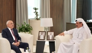 First Vice-Chairman of Qatar Chamber (QC), Mohammed bin Twar Al Kuwari with Ambassador of the Republic of Azerbaijan to the State of Qatar, H E Dr. Adish Mammadov.
