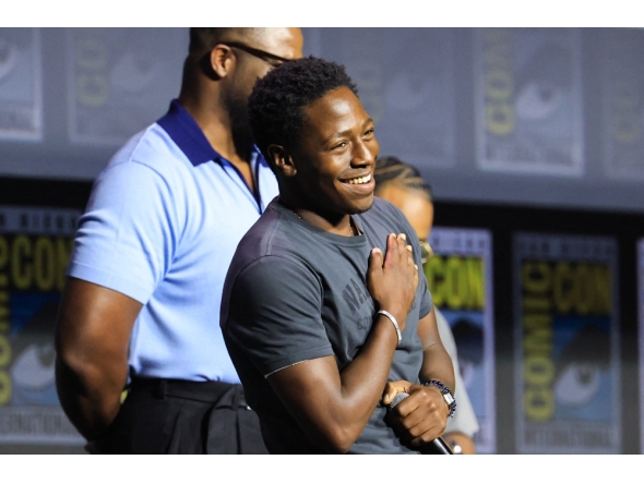 David Jonsson speaks onstage during the 2026 Comic-Con International: San Diego - Marvel Studios Hall H presentation at San Diego Convention Center on July 25, 2026 in San Diego, California. Amy Sussman/Getty Images/AFP