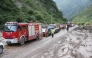 Rescuers arrive at the flood-hit scenic area in Weiyuan County, northwest China's Gansu Province, July 26, 2026. (Photo by Zhou Qiong/Xinhua)