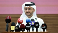 Advisor to the Prime Minister and Official Spokesperson for the Ministry of Foreign Affairs, Dr. Majed bin Mohammed Al-Ansari addressing the press conference yesterday. Pic: Rajan Vadakkemuriyil / The Peninsula