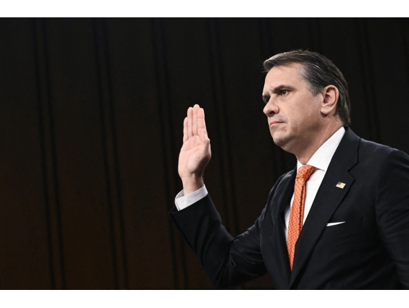 Acting US Attorney General Todd Blanche swears-in before a Senate Judiciary Committee hearing on his nomination to be Attorney General, on Capitol Hill in Washington, DC, on July 15, 2026. (Photo by Brendan SMIALOWSKI / AFP)
