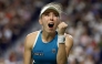 Ekaterina Alexandrova celebrates match point against Aryna sabalenka during day seven of the National Bank Open Presented by Rogers at Sobeys Stadium on August 08, 2026 in Toronto, Ontario. (Photo by Matthew Stockman/Getty Images/AFP