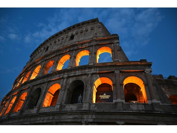 This photograph shows a view of the Ancient Colosseum during 