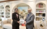 Permanent Representative of Qatar to UN in Geneva H E Dr. Hind Abdulrahman Al Muftah (left) with CEO of Qatar Foundation for Social Work, Rashid Mohammed Al-Naimi
