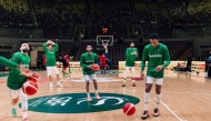 Saudi Arabia players take part in a training session.