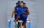 Al Duhail players attend a training session.