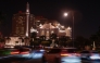 Motorists drive past the Hamad bin Jassim bin Jaber Al Thani Mosque at the Pearl Island in Doha on August 13, 2026. (Photo by KARIM JAAFAR / AFP)
