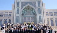 A group photo of participants of the International Media Forum, in Tashkent, Uzbekistan.