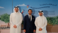 Mohammed Saad Al Rumaihi, CEO of Qatar Museums (right), Sheikh Abdulaziz bin Hamad Al-Thani, Director of the National Museum of Qatar (left), and Taher Hamid, President and General Manager of ExxonMobil Qatar (centre), during the festival.
