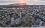 This aerial view taken on August 28, 2026, shows a panoramic view of Reykjavik, Iceland, with Hallgrimskirkja,  (Photo by Halldor KOLBEINS / AFP)