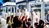 Officials and children during one of the activities