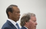 US golfer Tiger Woods (L) appears in County Judge Darren Steele's courtroom for a plea hearing from an arrest in March at the Martin County Courthouse in Stuart, Florida in September 2, 2026. Photo by Crystal Vander Weit / POOL / AFP