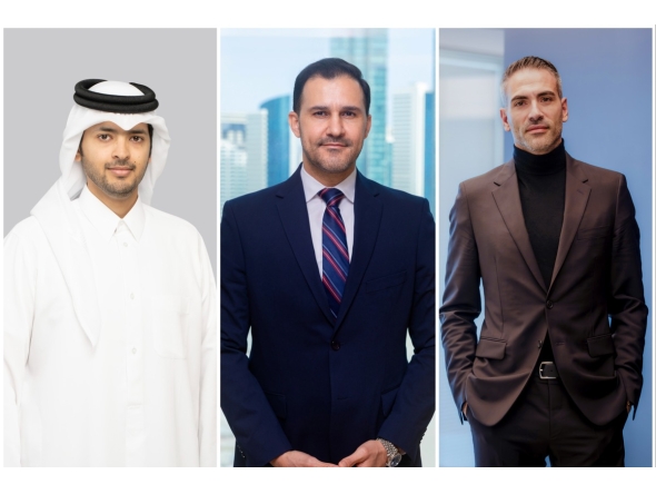 FROM LEFT: Board member of Al Faisal Holding Sheikh Jassim bin Faisal Al Thani, Chief Strategy Officer at Al Faisal Holding Ali Mahmoudy, and Founder & CEO of BKN301 Stiven Muccioli.
