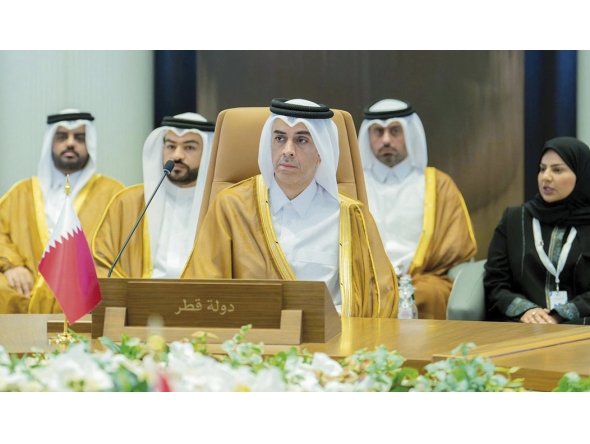 Undersecretary of the Ministry of Sports and Youth H E Eng. Yasser bin Abdullah Al Jamal  along with members of Qatar's delegation during the meeting.
