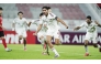 Qatar’s Ahmad Al-Sayed celebrates after scoring team’s first goal. 
