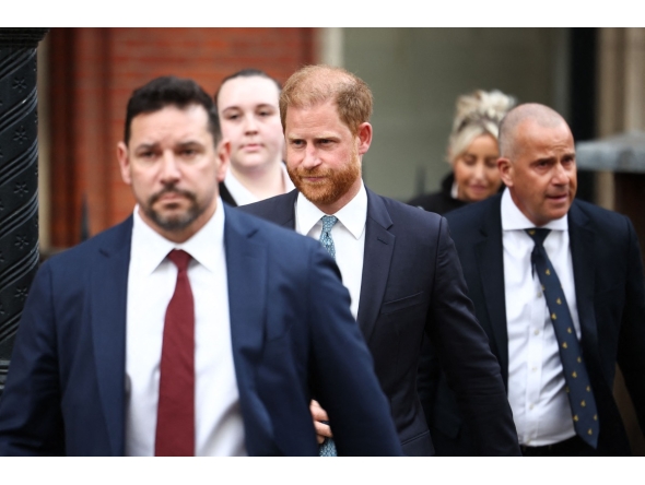 Britain's Prince Harry, Duke of Sussex leaves the High Court, in central London, on April 8, 2025 after an hearing about a decision of the British Government to downgrade his personal security during visits in Britain. Photo by HENRY NICHOLLS / AFP