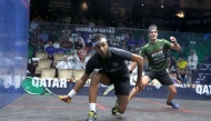 Qatar’s Abdulla Al Tamimi and New Zealand's Paul Coll in action, in this file photo.