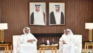 QC Chairman Sheikh Khalifa bin Jassim bin Mohammed Al Thani and Chairman and CEO of Manateq Eng Khalid bin Ahmad Al Obaidli.
