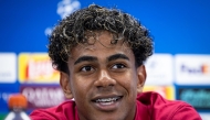 Barcelona's forward Lamine Yamal holds a press conference after a training session at the Joan Gamper training ground in Sant Joan Despi, near Barcelona, on September 8, 2026 on the eve of the UEFA Champions League first round day 1 football match against Feyenoord. (Photo by Josep LAGO / AFP)