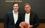Maxima Roma's basket president Paul Matiasic (L) and former AS Roma captain Francesco Totti and Maxima Roma's new advisor, hold a press conference in Rome on September 8, 2026. (Photo by Alberto PIZZOLI / AFP)