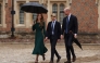 Britain's Catherine, Princess of Wales (L) and Britain's Prince William, Prince of Wales (R) walk with their 13-year-old son, Britain's Prince George of Wales (C), as he arrives for his first day at Eton College, in Eton, west of London, on September 8, 2026. (Photo by Adrian DENNIS / POOL / AFP)