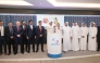 Senior officials of Baladna and Qatar Stock Exchange during the bell ringing ceremony at the QSE headquarters yesterday.