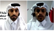 From Left: Captain Abdullah Khalifa al Mahmoud and Assistant Head of the Residence Affairs and Human Trafficking Prosecution Majed Khamis Al Khelaifi