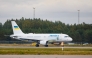 Ukrainian plane UR-ABA believed to carry Ukraine's President Volodymyr Zelensky and his and his wife Olena Zelenska lands at Gardermoen airport near Oslo before Norway's King Harald V's funeral on September 9, 2026 in Oslo. (Photo by Frederik Ringnes / NTB / AFP) / Norway OUT