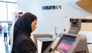 A passenger using the ‘Fast Pass’ biometric technology at Hamad International Airport.