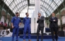 (From L) French European Space Agency (ESA) astronaut Thomas Pesquet, Greek aviation medical examiner and European Space Agency (ESA) astronaut candidate Adrianos Golemis, Greece's Prime Minister Kyriakos and France's President Emmanuel Macron speak during the International Space Summit at the Grand Palais in Paris on September 9, 2026. (Photo by Ludovic MARIN / POOL / AFP)