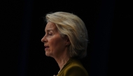 European Commission President Ursula von der Leyen delivers a speech during the International Space Summit at the Grand Palais in Paris on September 10, 2026. Photo by Aurelien Morissard / POOL / AFP