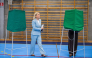 Social Democratic Party leader Magdalena Andersson walks on her way to cast her vote at a polling station in a school during Sweden's general election, in Nacka on September 13, 2026. (Photo by Jonathan Nackstrand / AFP)