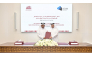 QU Vice President for Student Affairs Dr. Mohammad Diab and Chief Executive Officer of Ajnee Group Dr. Ali Abdulrahman Al Hashimi during the signing of the agreement.
