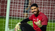 Al Rayyan goalkeeper Mahmoud Abunada during a training session yesterday.