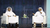 Chairman of Qatar Tourism and Chairman of the Board of Directors of Visit Qatar H E Saad bin Ali Al-Kharji (left) and Managing Director of the Supreme Committee for Delivery and Legacy H E Hassan Al Thawadi during the event in Doha yesterday. PIC: Salim Matramkot/The Peninsula
