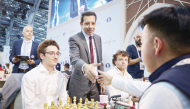QCA President Mohammed Al-Mudahka attends a match.