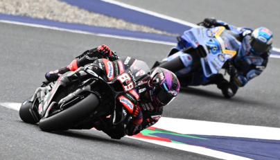 Aprilia Racing Team's Spanish rider Jorge Martin takes part in the MotoGP Free Practice 2 on the second day of the Grand Prix of Austria MotoGP event in Spielberg bei Knittelfeld, Austria, on September 18, 2026. (Photo by Joe Klamar / AFP)